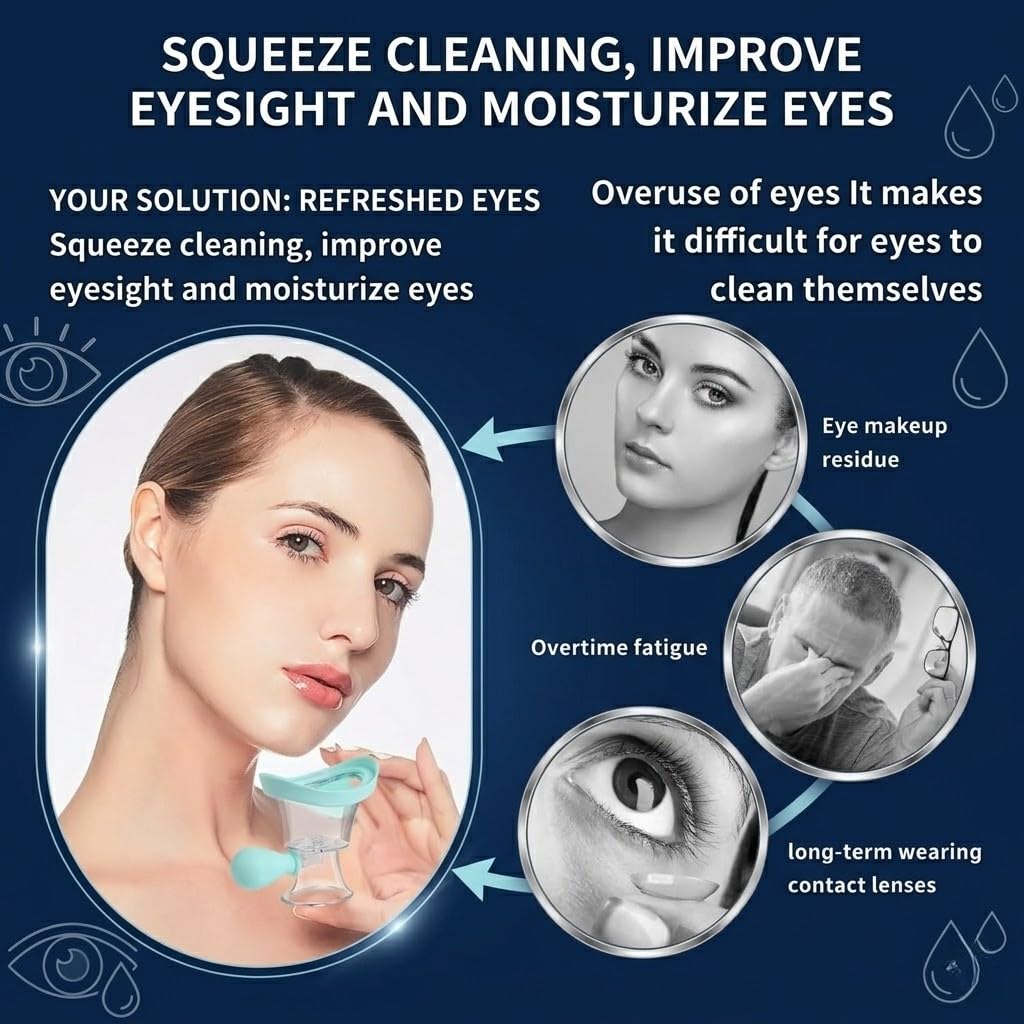 Silicone Eye Wash Cup Squeeze Eye Rinsing Cup Manual Air Pressure Eye Cleaning Cup Reusable Eye Care Cup for Daily Eye Rinse Portable Eye Wash Tool for Men and Women 1