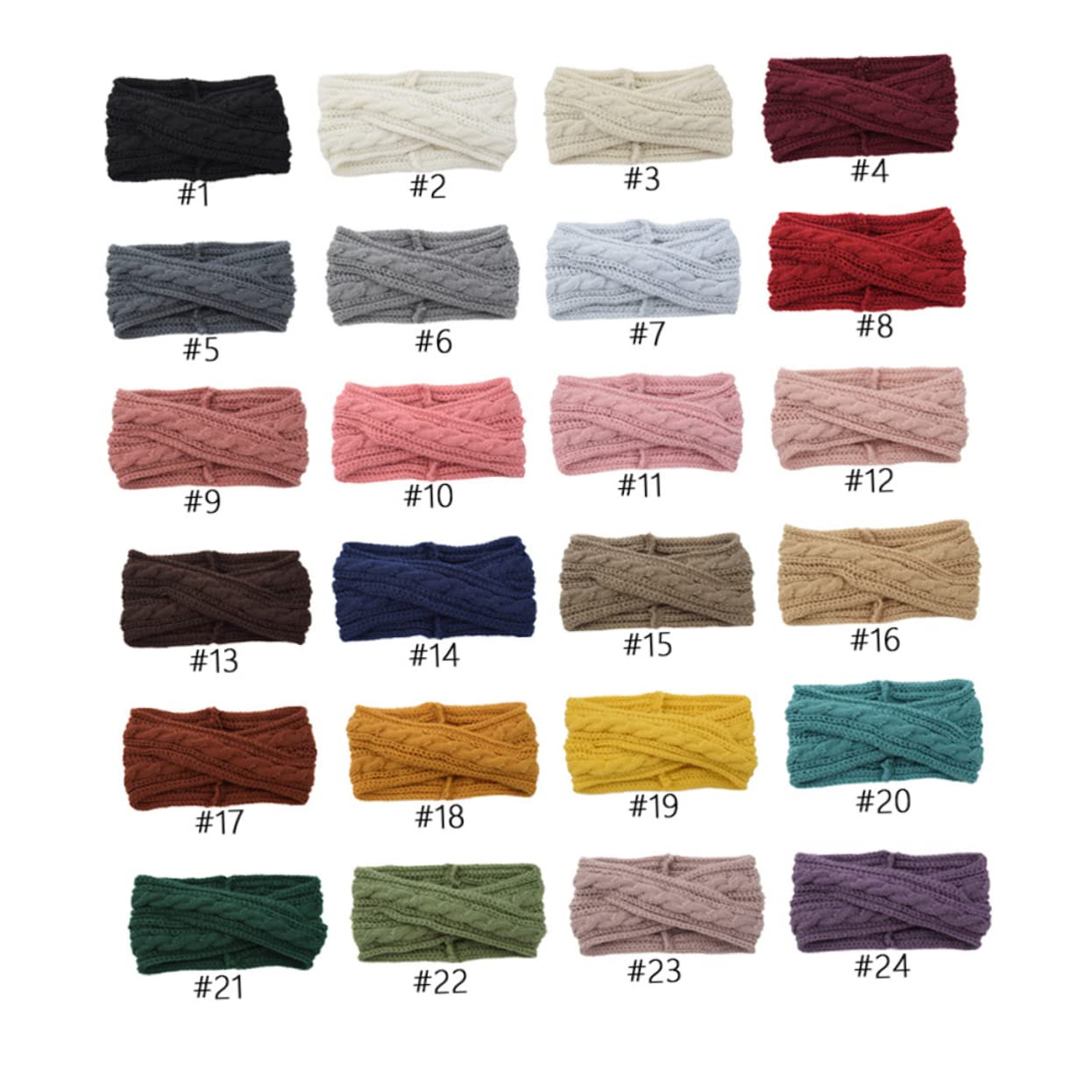 FRCOLOR 6pezzi Fasce Per Lana Tricotata Di Cerchietti Incrociati Nero Bianco e Giallo Per Donne Accessori Versatili Per Acconciature e Benessere Per Trucco e Spa