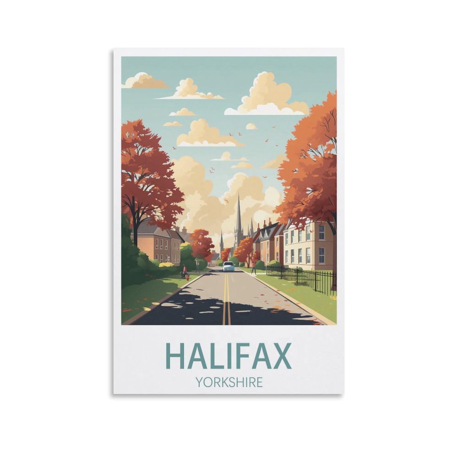 EZMLFA Diamond Painting Art Kits,Halifax Yorkshire,5D Diamond Painting Kit for Adults Beginners, DIY Full Round Drill Gem Art Kits for Home Decor 40x50cm