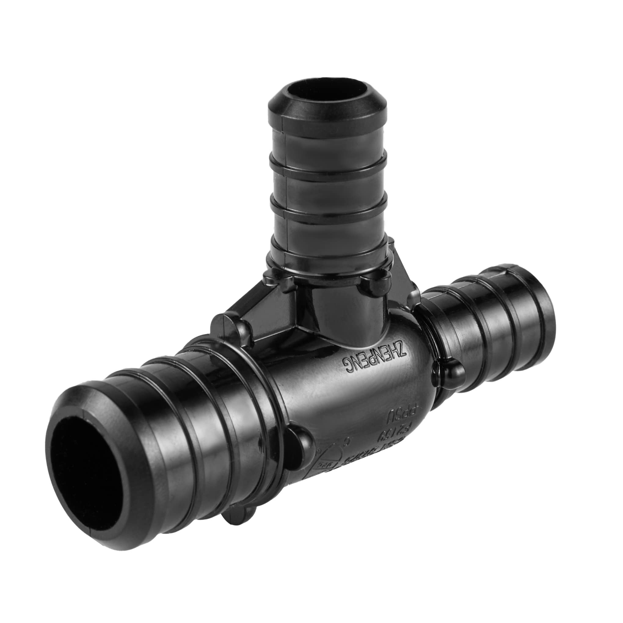Paquete de 10 EFIELD Poly PPSU Barb Pex Crimp Fitting 3/4" X1/2" X 1/2" Tee Reductora para Conexión de Tubos Pex, ASTM F2159