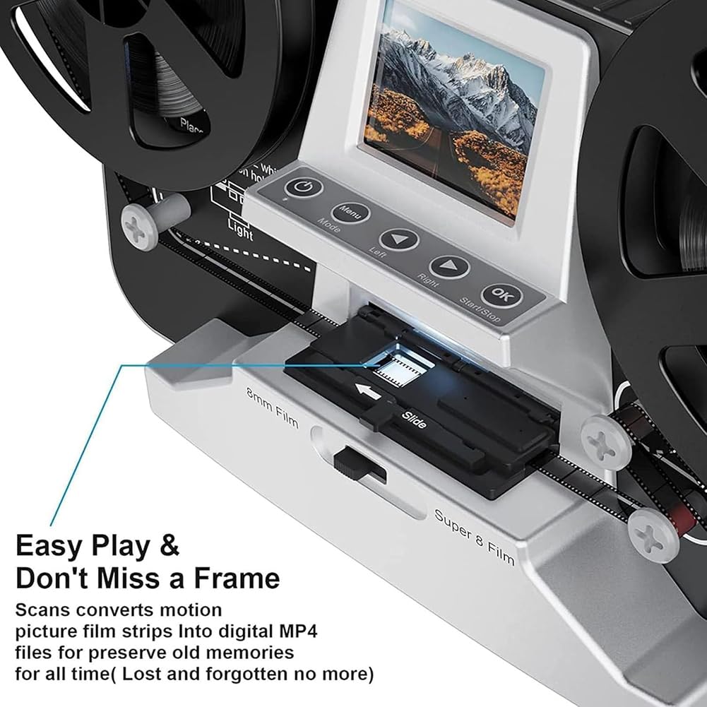 Escáner De Películas De La Vieja Escuela, Películas Y Digitalizadores Negativos Digitales con Pantalla De Pantalla, Convierte 8 Mm Y Super 8 Películas En Imágenes JPEG