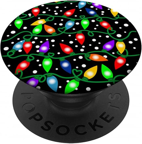 Miniatura 1 de Patrón de luces de Navidad colorido decoración PopSockets intercambiables PopGrip