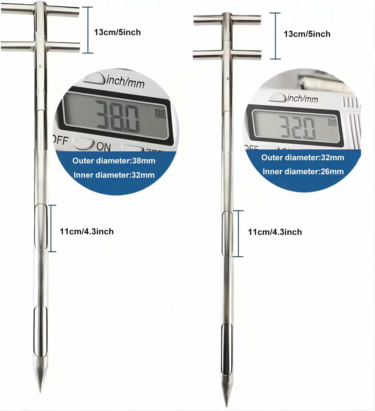 Generisch Bodenprobennehmer mit T-Griff aus Edelstahl – Robuste Sonde für Bodenanalyse-Sets, ideal für Landwirtschaft, Gartenbau, Pflanzenzucht und Forschung, Durchmesser: 25 mm, 1 m / 3,3 Fuß