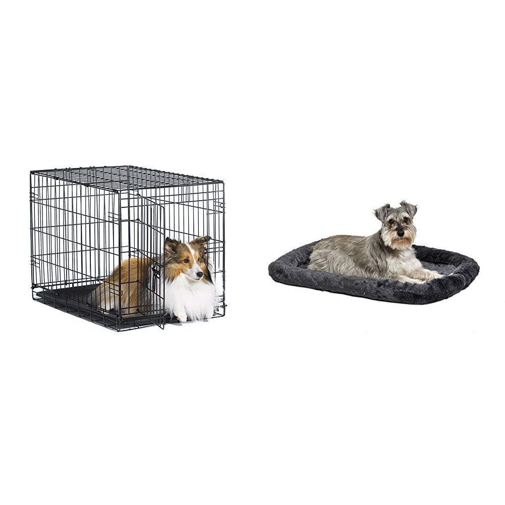 New World 30" Folding Metal Dog Crate, for Medium Dog Breeds w/Matching