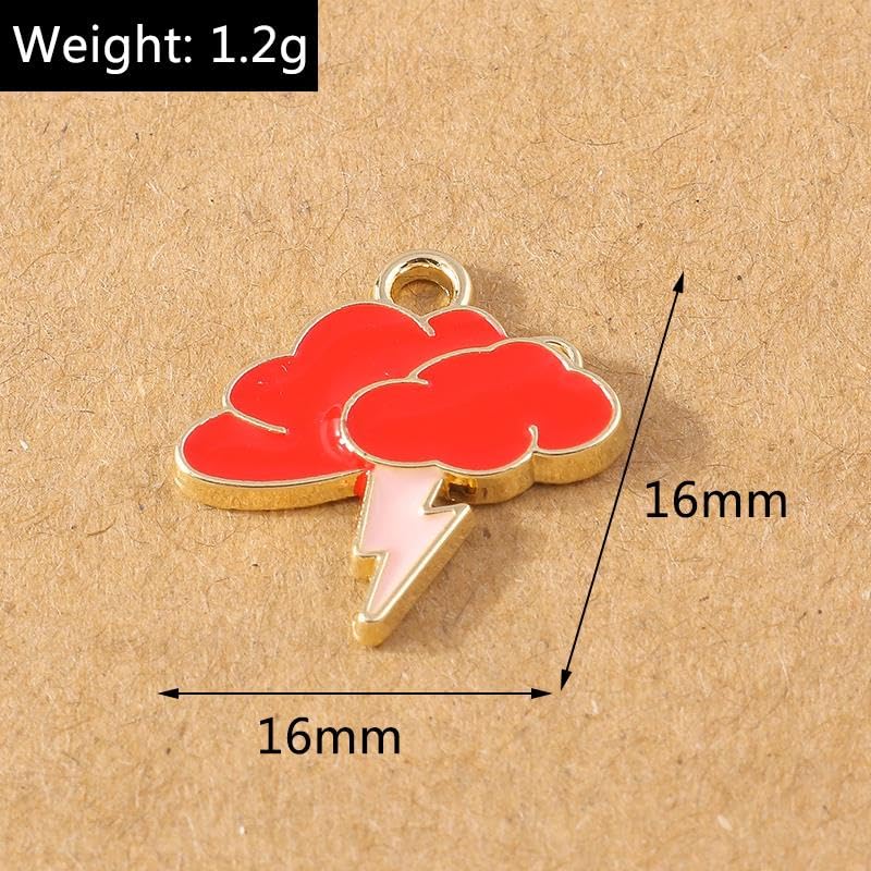 Ozdoby 10pcs urocze błyskawicy chmurki wisiorki do robienia naszyjnika DIY Bransoletka zaopatrzenia w rzeźbę