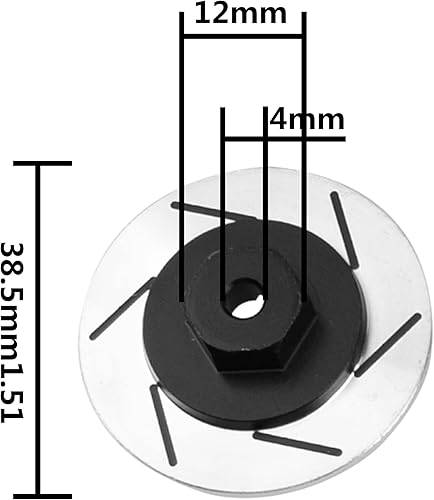 Miniatura 6 de ShareGoo CC02 RC - 4 discos de freno a control remoto, adaptador de cubo hexagonal de rueda de metal de 0.472 pulgadas, decoración de disco de freno