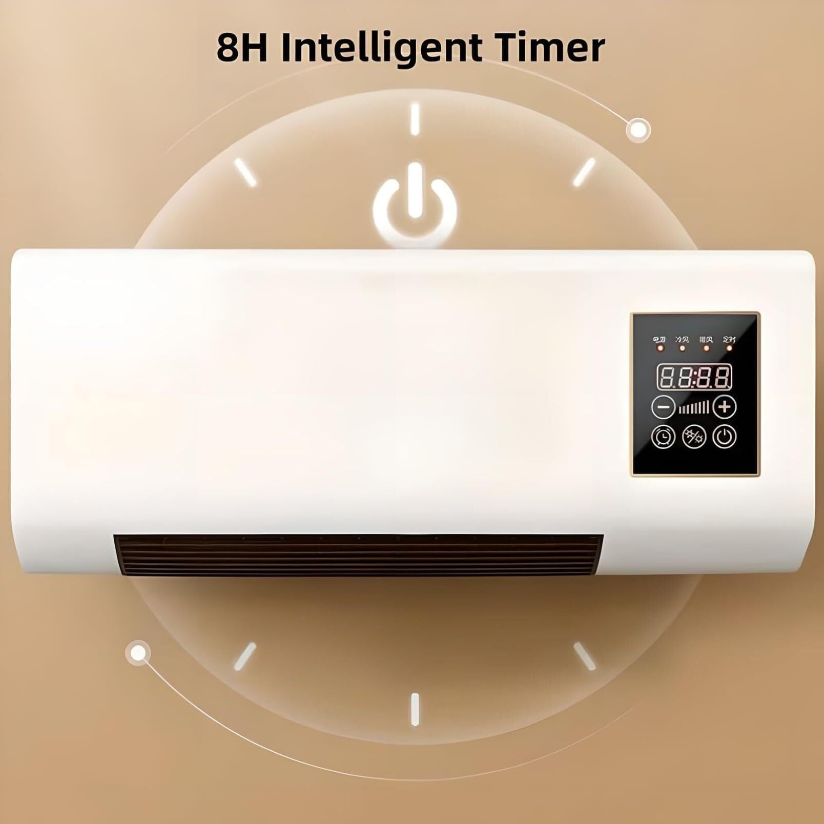 Przenośny Klimatyzator Split Ściany Zdalne 12000 BTU | 45db cichy wentylator turbo, zimno/ciepło, dotykowy LED i kontroler, oszczędność energii. (Styl B)