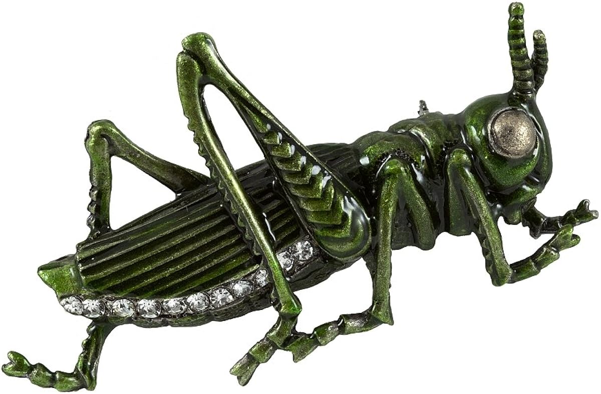 Women’s Pin Green Enamel Crystals Brass Brooch BigaMart