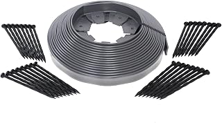 EasyFlex Heavy Duty No-Dig Landscape Edging Kit 50ft Gray - Commercial Grade Garden Border for Flower Beds & Tree Rings