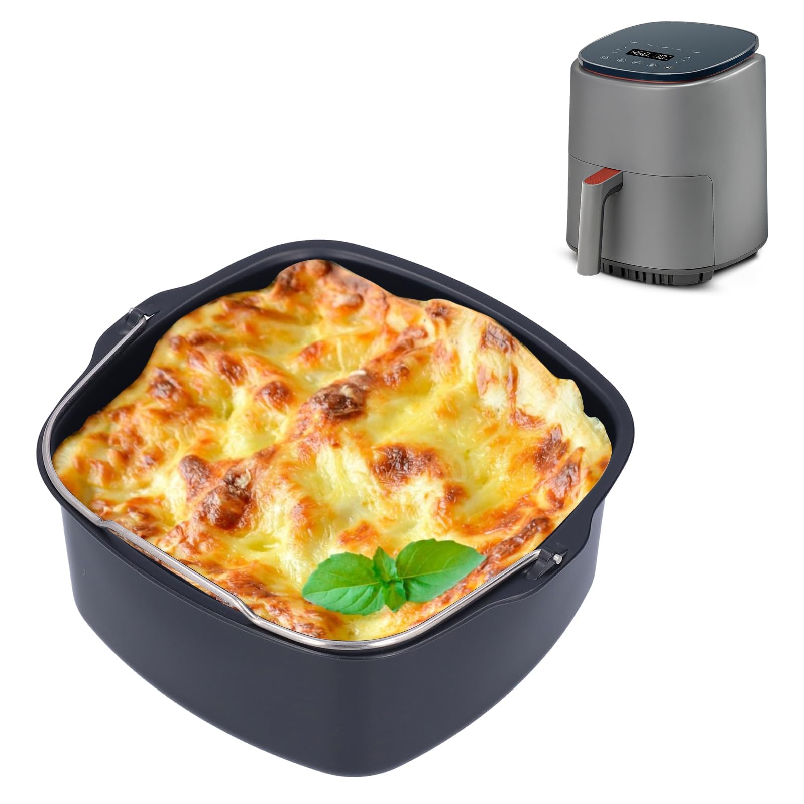 Ejoyous Foremka do frytkownicy na gorące powietrze, forma do pieczenia ciasta, Airfryer, akcesoria, patelnia do pieczenia chleba, frytkownica do HD9925 HD9860 HD9905 01 (18 cm), EJOYOUSO62CYS8TFK-11