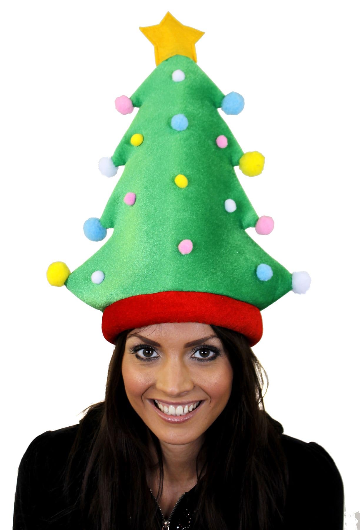 I LOVE FANCY DRESS Christmas Hats For Adults - Large Novelty Christmas Tree Hat With Star And Baubles - Christmas Fancy Dress Costume Accessory