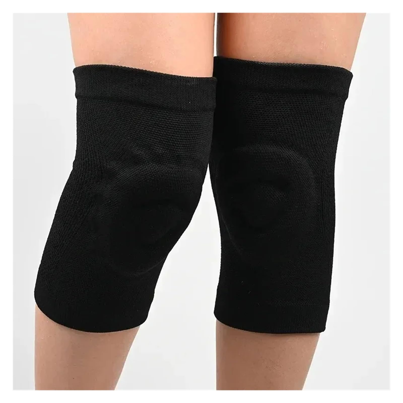 GenouillèRe Sport Genouillères fines en Silicone, 1 pièce, for Fitness, danse, patinage, Sport, basket-ball, cyclisme, à roulettes Protege Genoux(Beige-1pcs,M 40-50CM)