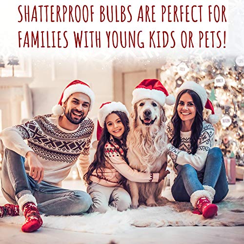 Buffalo Plaid Christmas Tree Ornaments - Set Of 9 Shatterproof Bulbs - Farmhouse Reindeer Ornaments With Buffalo Check Bow - Compatible With Rae Dunn Rustic Decorations - Matte White & Red For Rudolph #TOP5