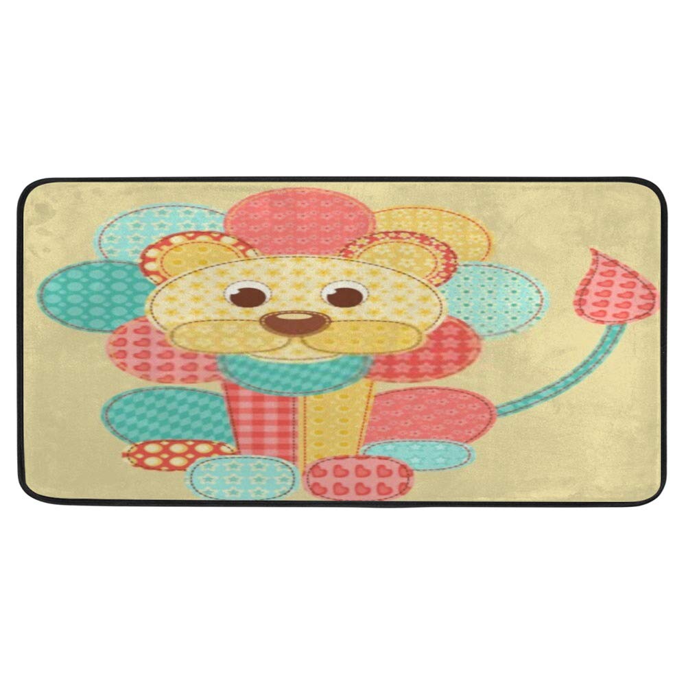 Tapis de cuisine antidérapant haut de gamme : motif lion imperméable 39x20