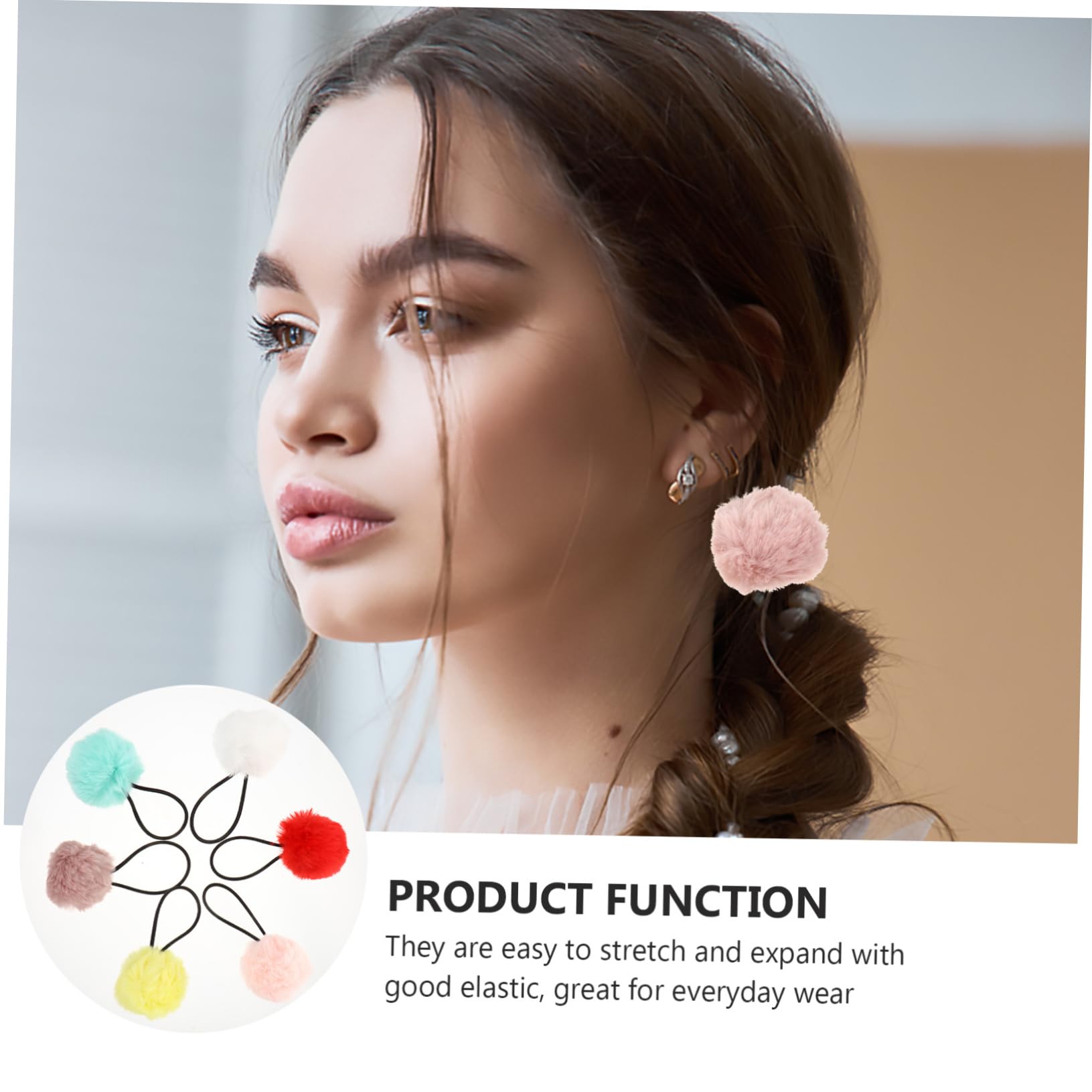 FRCOLOR 3 Juegos De Accesorios Para El Cabello Bandas Para El Cabello Con Pompones Coleteros Elásticos Para Niños Y Niñas Cuerdas Para El Cabello 12 Unidades X 3