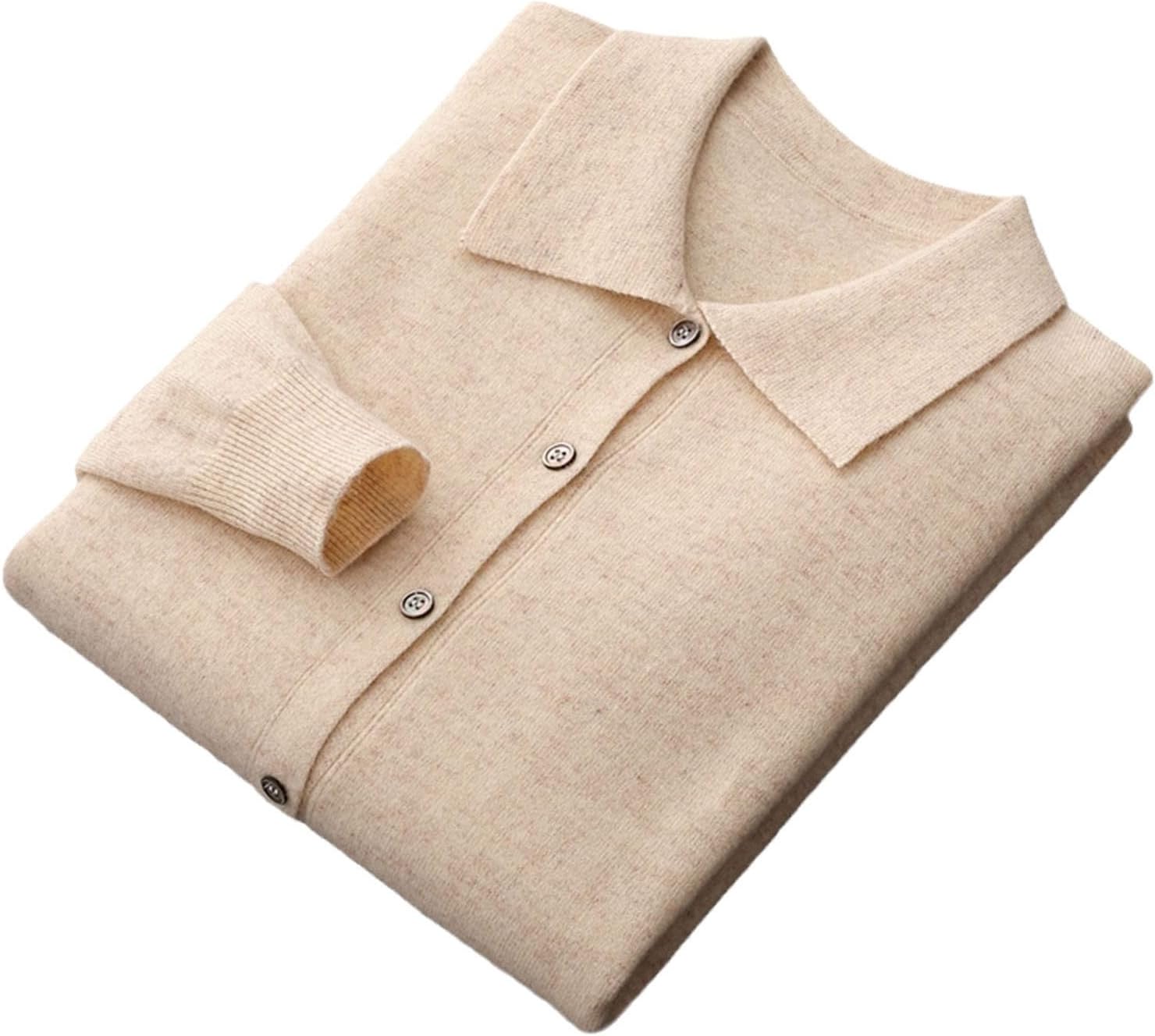 100% Merino Wool Cashmere Sweater Men's Sweater Casual Knit Cardigan Fashion Warm Tops
