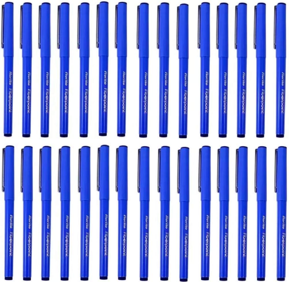 GM PensRorito Fiber Point Micro Tip Gel Pen (Pack Of 30)|Blue
