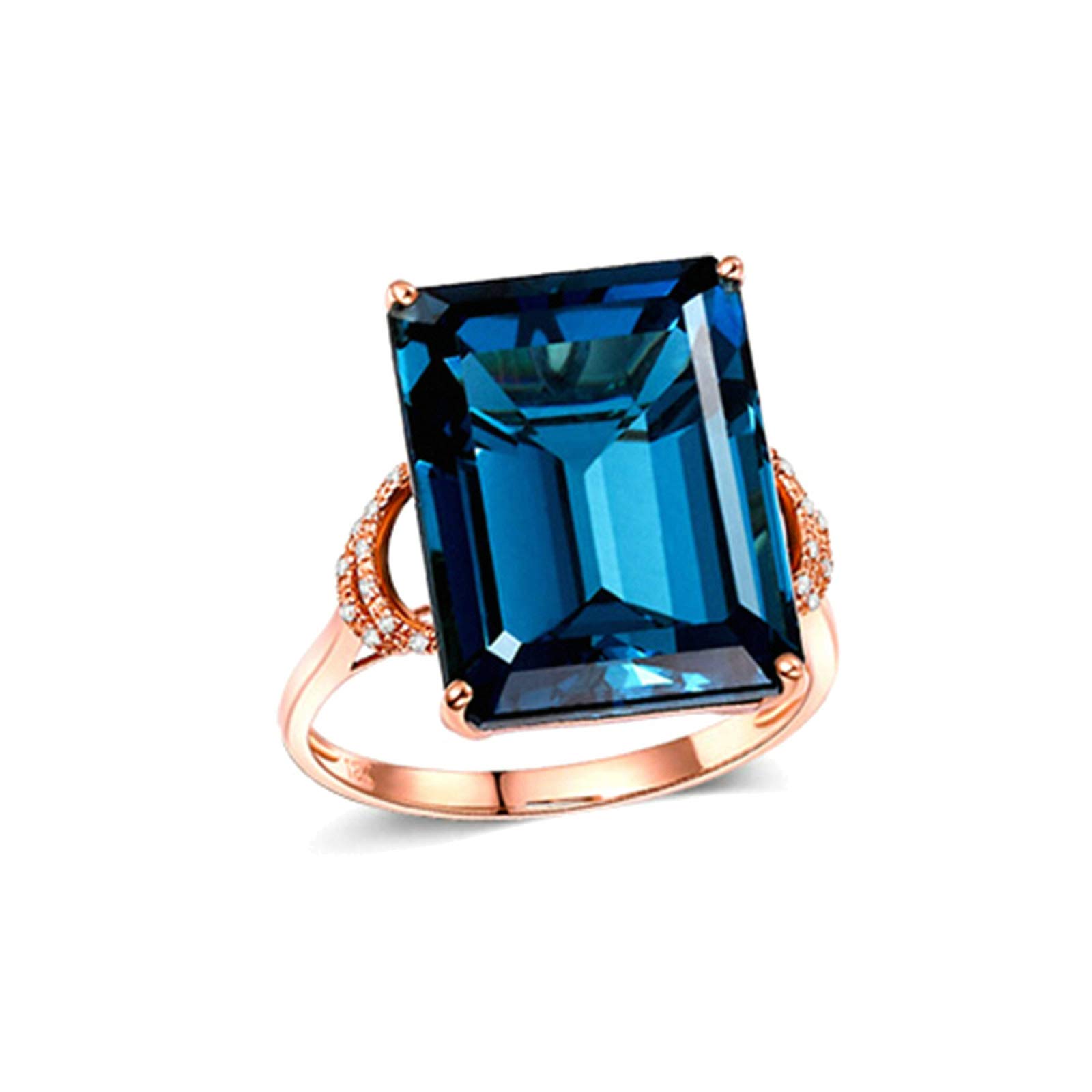 Beydodo Obrączki ślubne z różowego złota 750 prostokątne akwamaryny 3,53 ct pierścionek ślubny pierścionek diament e 18 karatów (750) czerwone złoto, 54 (17,2), colore: różowy (Rosegold), cod. TLLWGZ5663