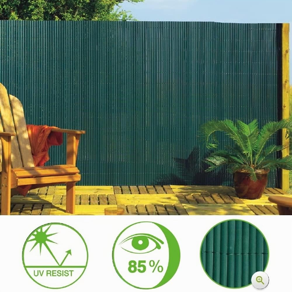 Gutta Plascane - Canniccio PVC, Recinzione Giardino, Frangivista per Recinzione, Frangivista PVC (Verde, Rotolo 1x5 Metri)