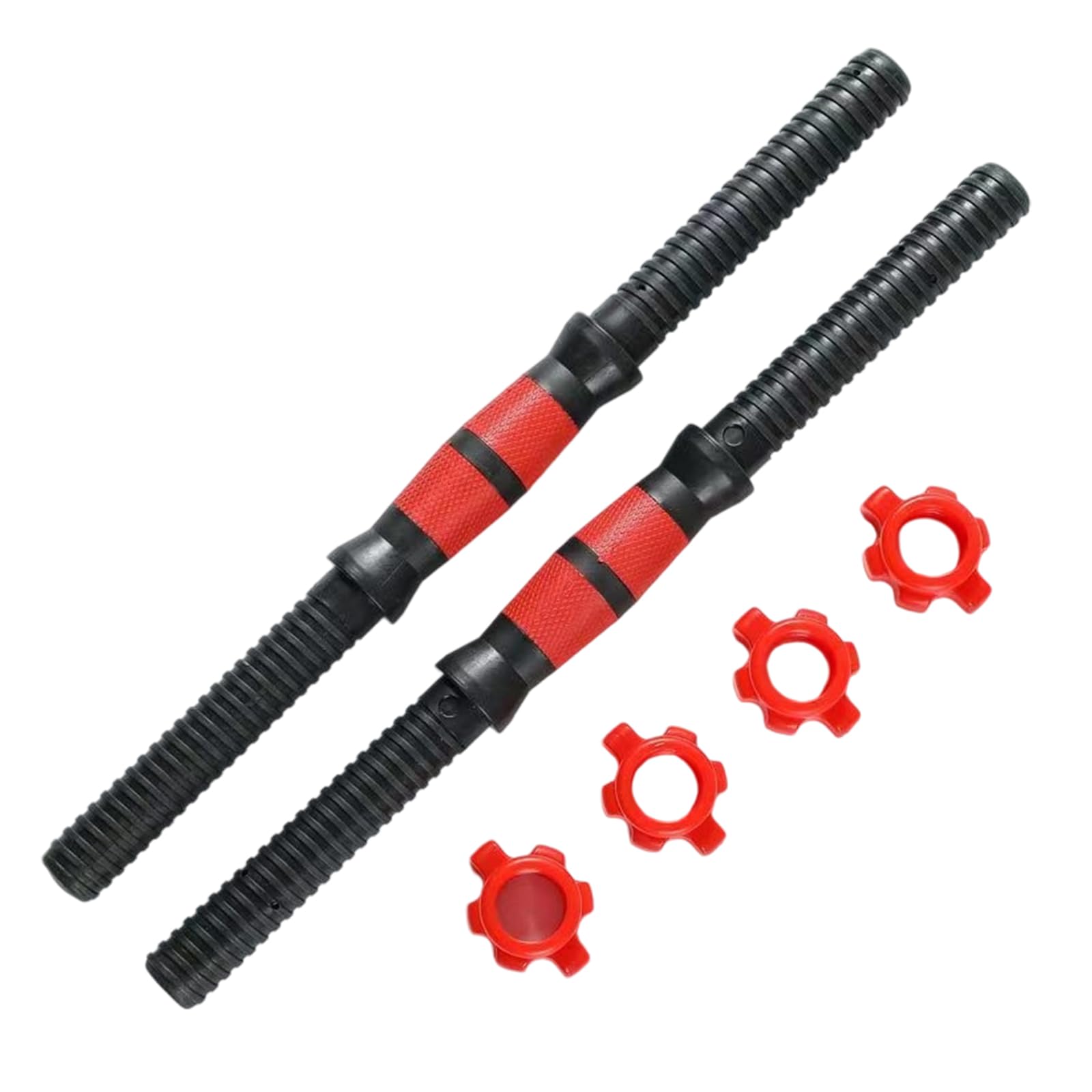 THCTYRP 40cm滑り止めダンベルバー セット (シャフトx2+ナットx4)｜自宅用 握りやすい 固定用 ダンベル接続バー｜筋トレ ウェイトリフティング コンバーター フィットネス器具