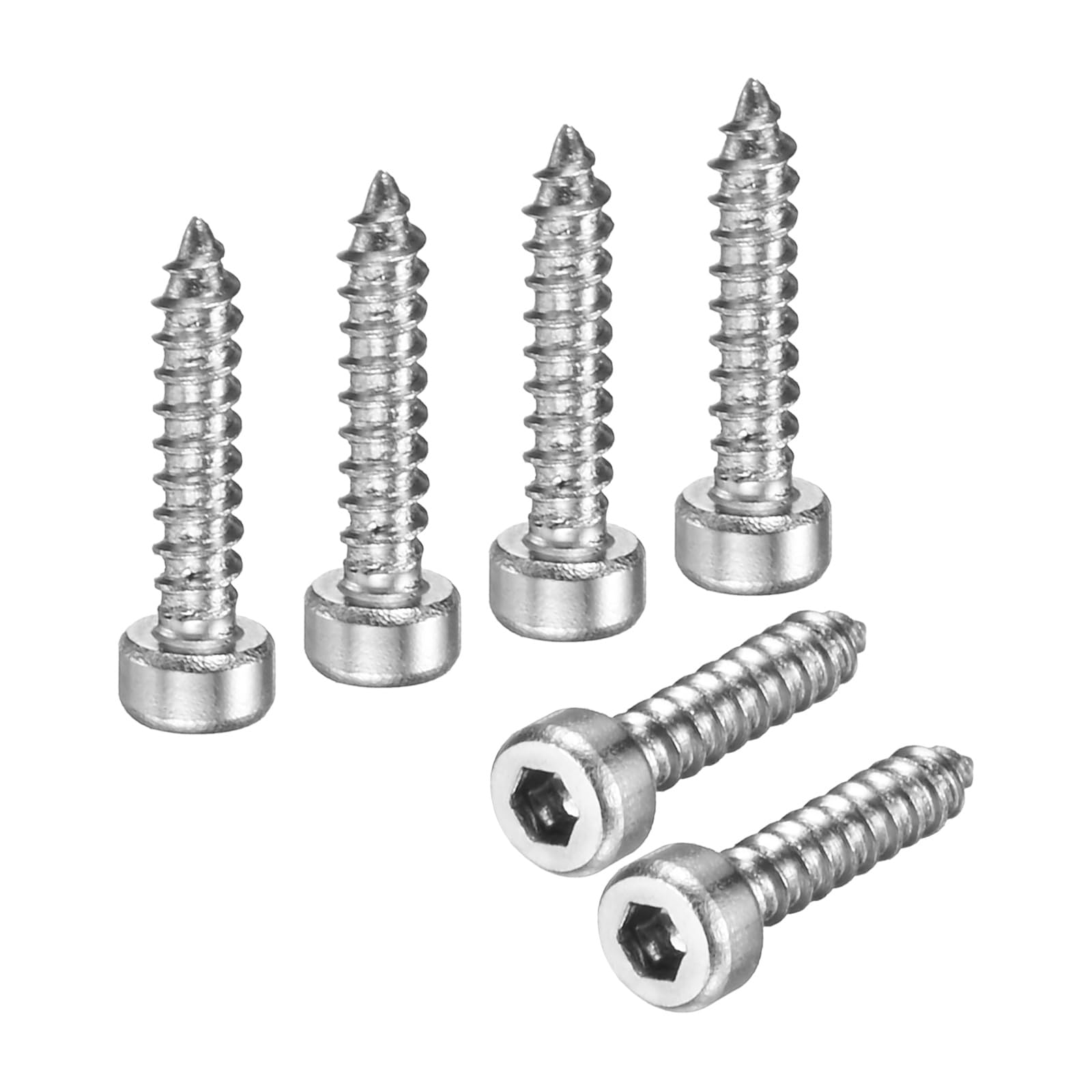 M METERXITY 100-Pack Hex Socket Head Cap Self-Tapping Screw, M2x10mm Stainless Steel Hex Drive Self Tapping Point for Furniture/Machinery/DIY Projects, Hexagon Drilling Screws