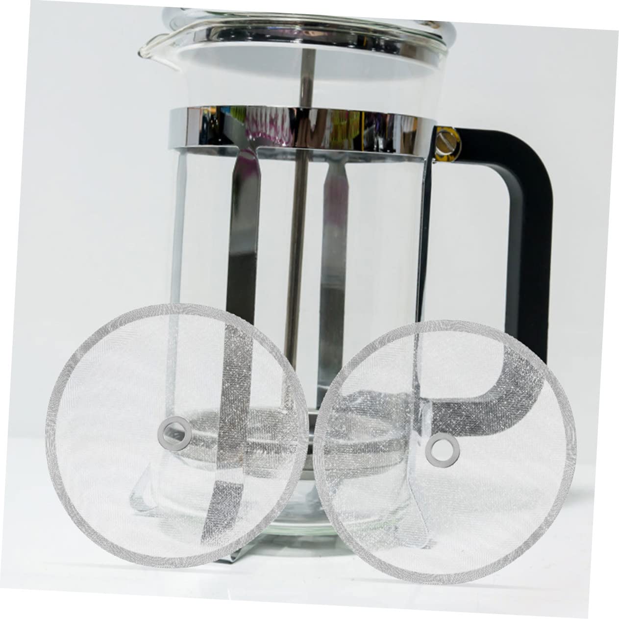 Amosfun 30 Stk Kaffeemaschinenfilter Wiederverwendbarer Kaffeefilter Espresso-kaffeemaschine Kaffeesieb Cafeteras Expresso Perkolatoren Kaffeefilter Mit Loch Rostfreier Stahl Silver