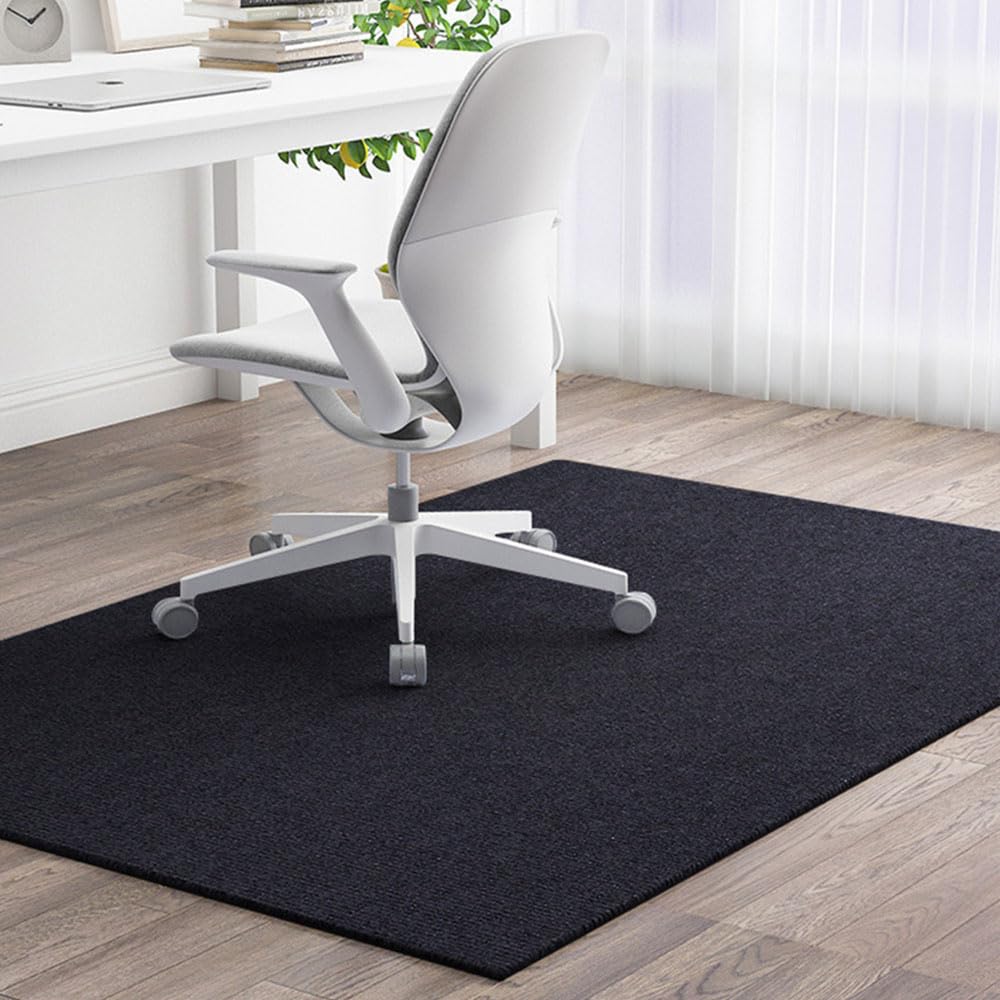 Odot Office Chair Mat for Carpeted and Hardwood Floor Protector, TPE Non-Slip Computer Gaming Rolling Chair Desk Mat Multi-Purpose Protection Carpet for Home Wooden Floors (Black,80x120cm)