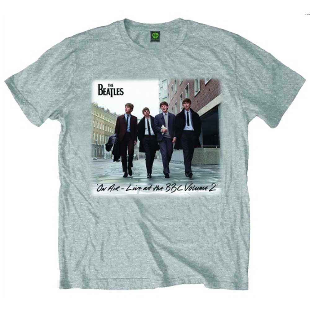 The Beatles On Air Men's Short Sleeve T-Shirt, Grey, Large