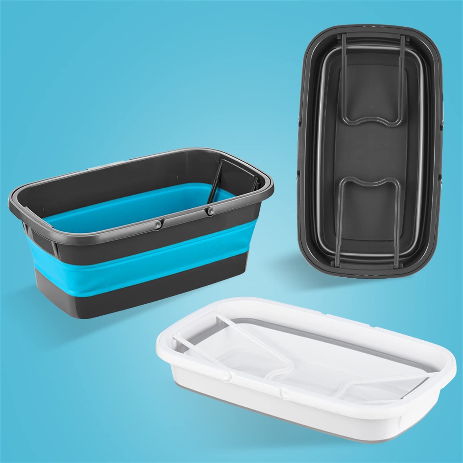 Tragbarer Falteimer – Ideal für Zuhause, Angeln, Camping, Reisen und Reinigungsaktivitäten im Freien – Praktisch zum Autowaschen und Wischen – Farbe: Grau