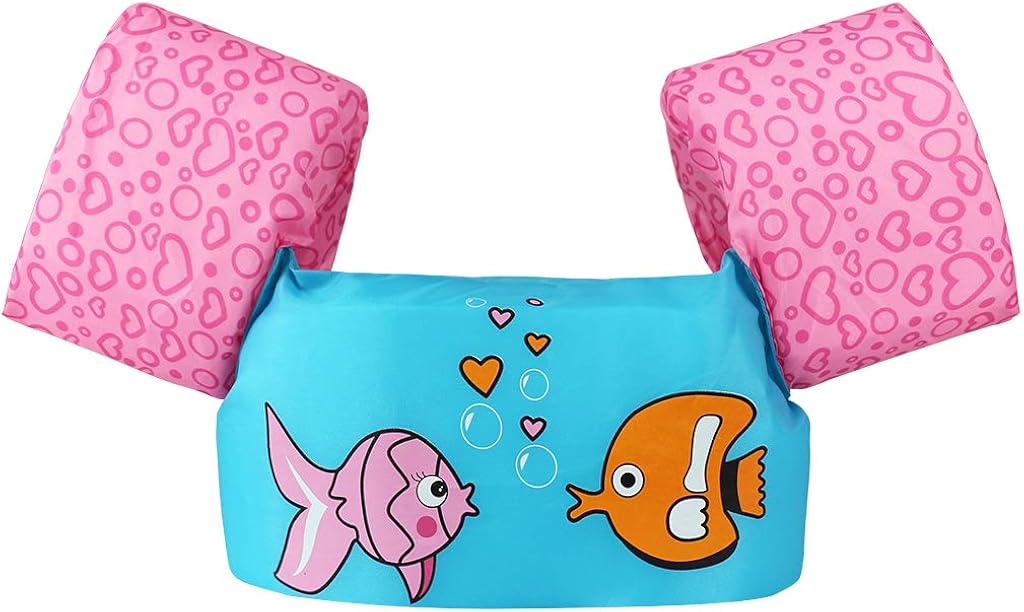 Kids Swim Float Vest Armbands Jacket for Swimming Trainer Swim Aid Floats, Suitable for 30-50 lbs Infant/Baby/Toddler, Children Swimming Pool Float with Arm Wings Sea Beach Vest