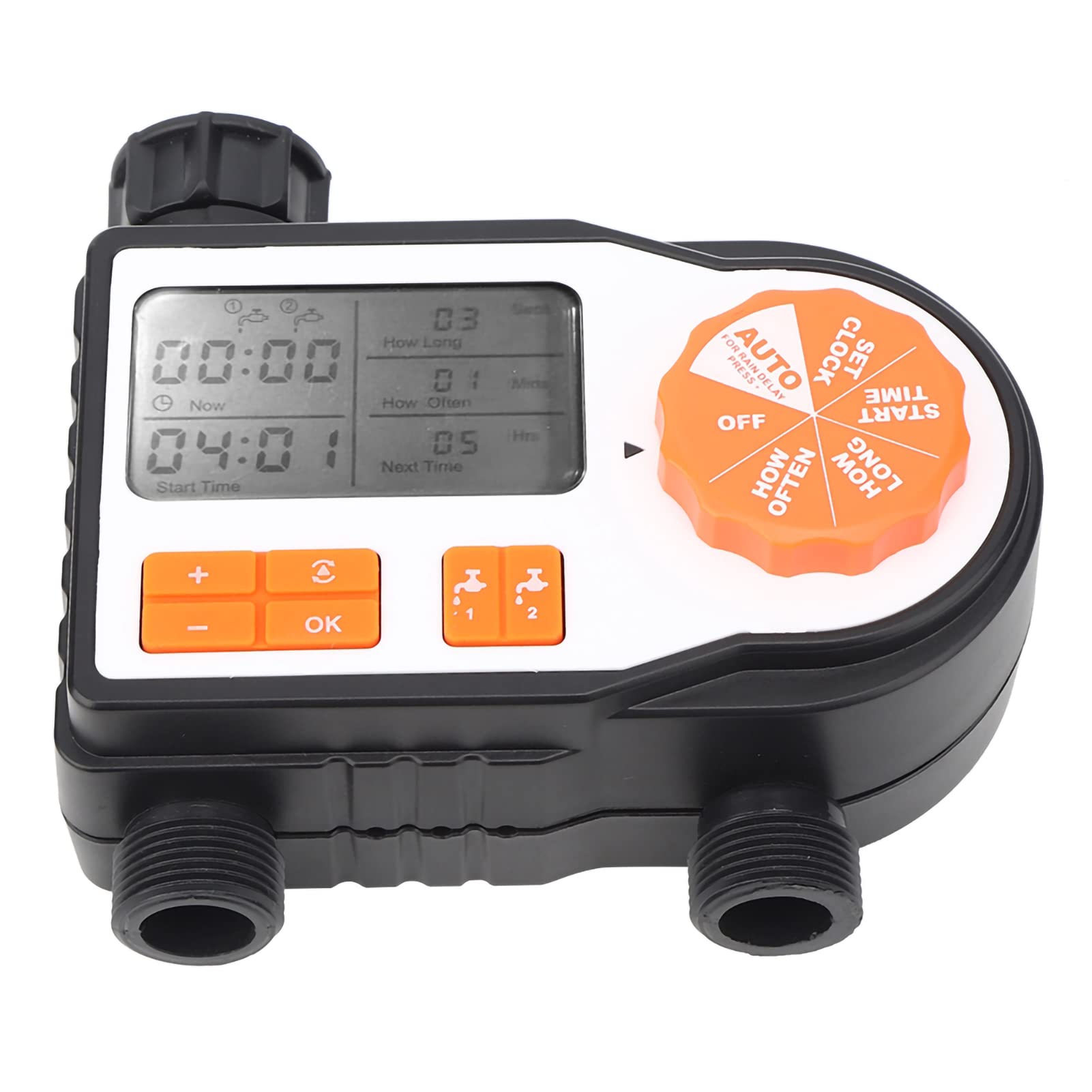 Matybobe Timer Nawadniania Wyświetlacz LCD Elektroniczny Timer Podlewania Ogrodu Sterownik Nawadniania Zraszacza Automatyczne Nawadnianie Tymczasowe Podlewanie z Filtrem Adapter