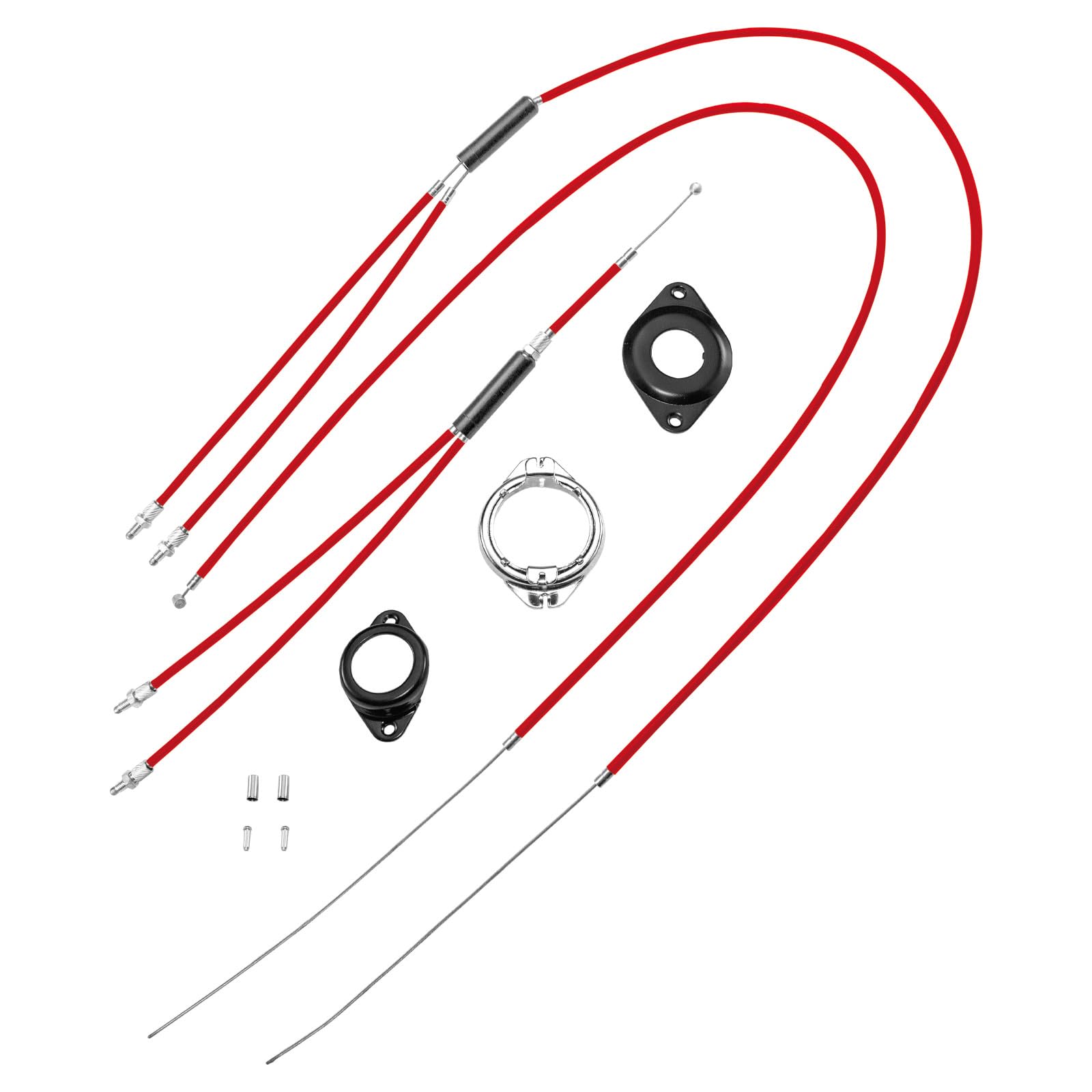 TSTRAUM BMX Gyro Brake Cable Set Complete Front Rear (Red)