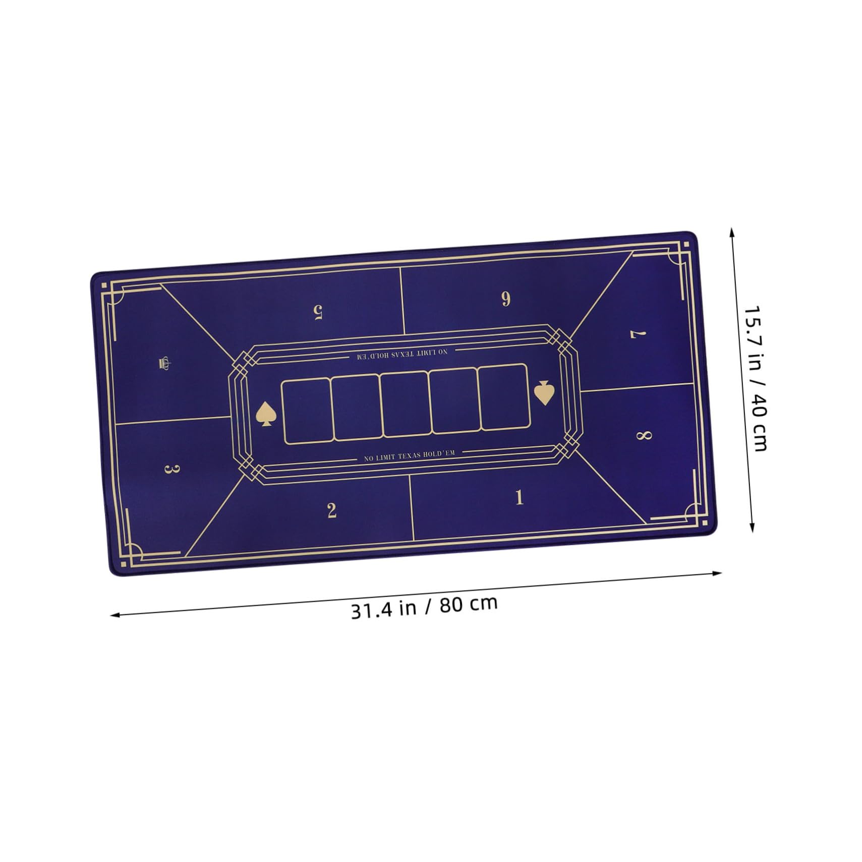 Tapete de Póquer Portátil Plegable de Resina y Goma Azul