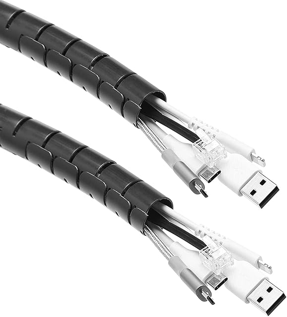 amazon commercial Cable Tidy Sleeves, 60-Inch, Black - (2-Pack)