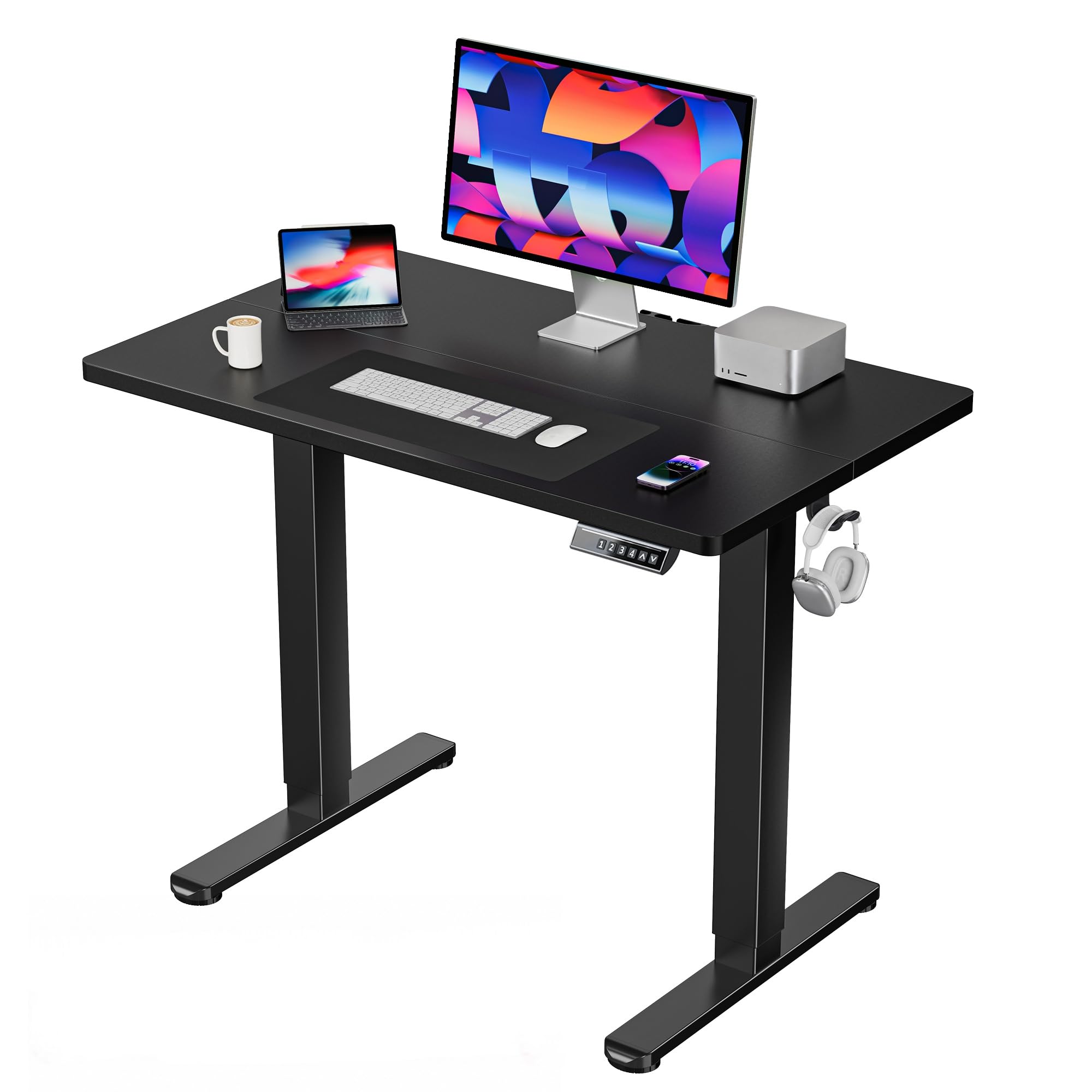 HUANUO 40x24 Inch Electric Standing Desk, Height Adjustable, Black