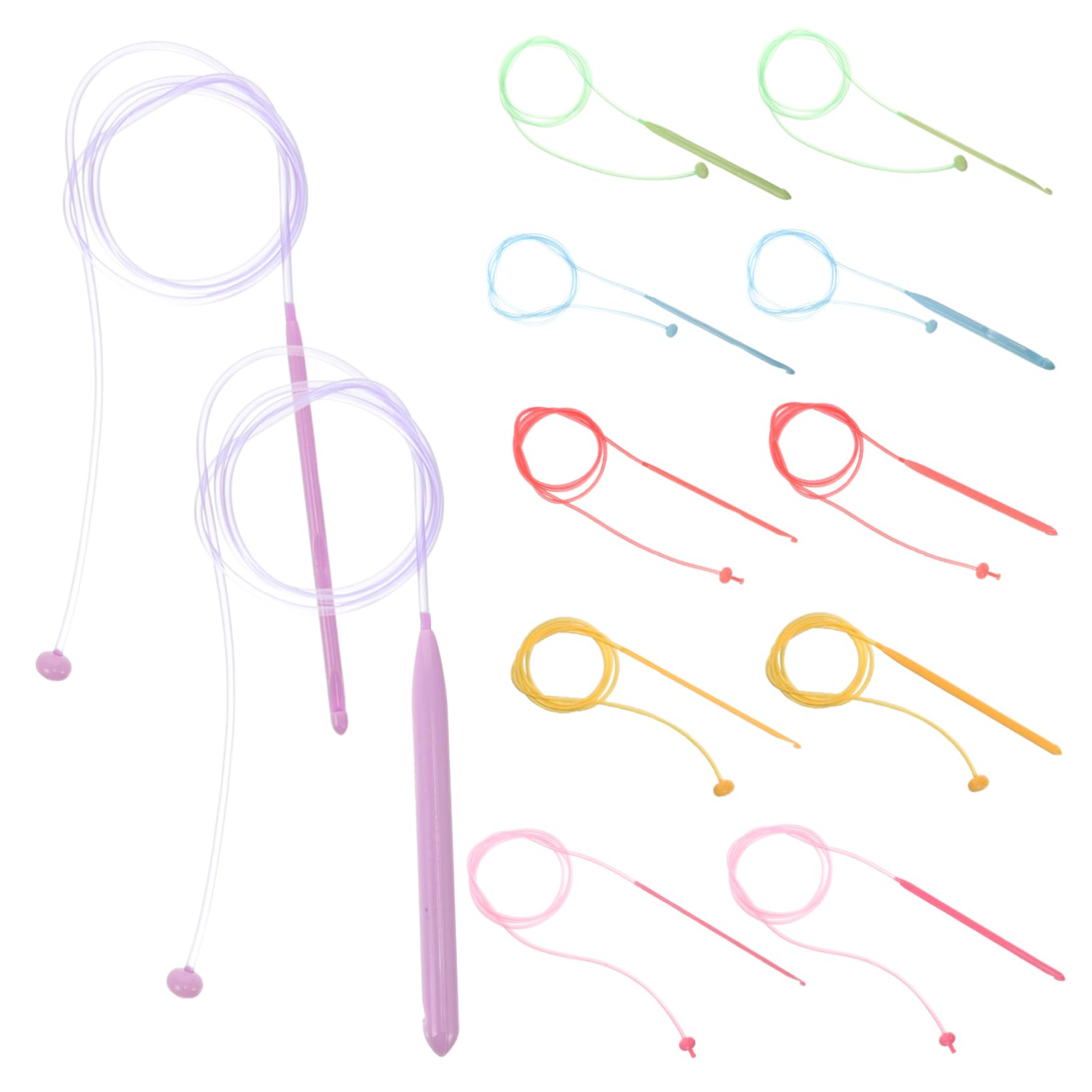 SHINEOFI 5 Juegos Ganchillo De Bucle Cross Stitch Agujas Circulares Kit Para Tejer Ganchillos Crochet Agujas Tejer Aguja De Ganchillo Herramienta Para Tejer Hilo El Plastico 12 Uds * 5