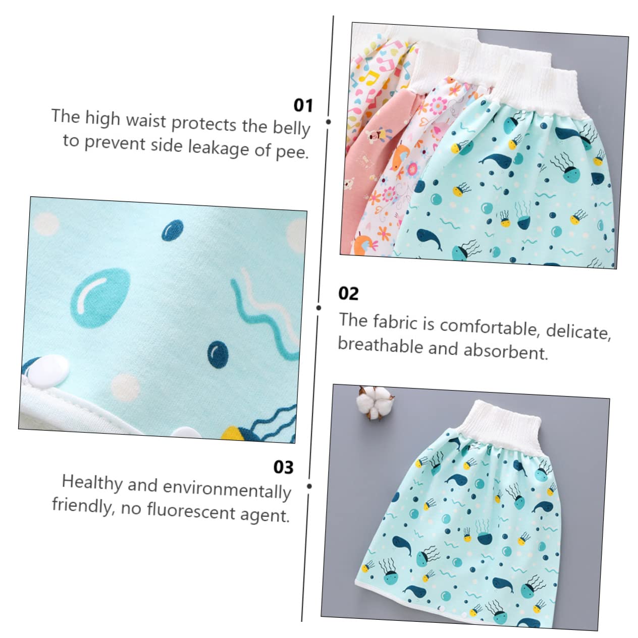 Garneck Diapers Potty Training Wetting Potty Training Skirt Training Pants Pee Training Pants Potty Training Shorts Potty Training Nappy Blue Pure Cotton