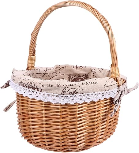 Miniatura 3 de Cesta de macramé de mimbre para picnic, cesta de pícnic de campo, cesta de Pascua, cesta de vino, cesta de caramelo, cesta de frutas, caja de regalo