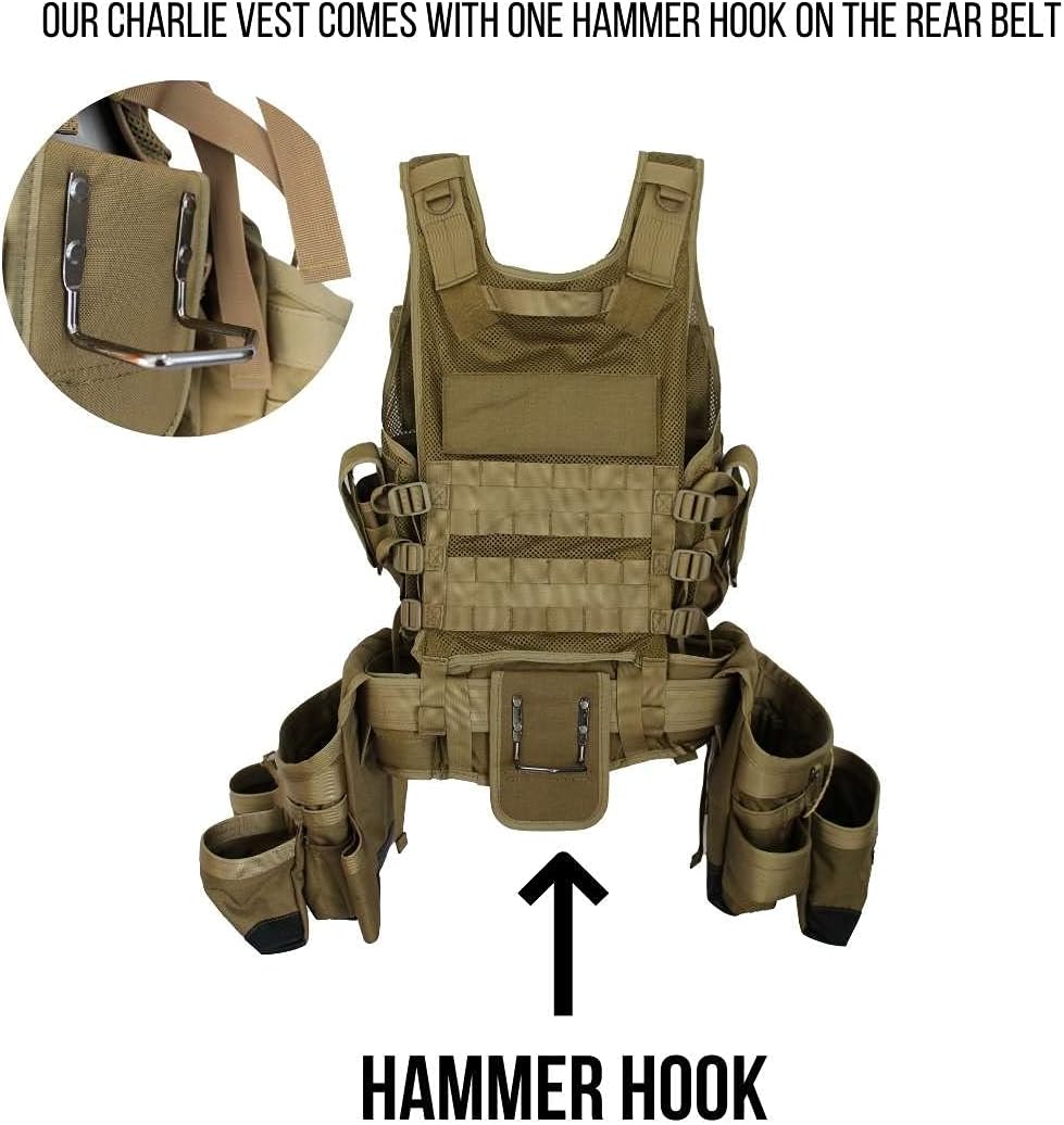 Suреr Chеар 🛒 Spec Ops Tool Gear SF-18 Charlie Tactical Vest Tool Belt with Large Pouches, Weight Dispersal Work Vest, Up to 43” Waist - The Engineer (Coyote Tan)