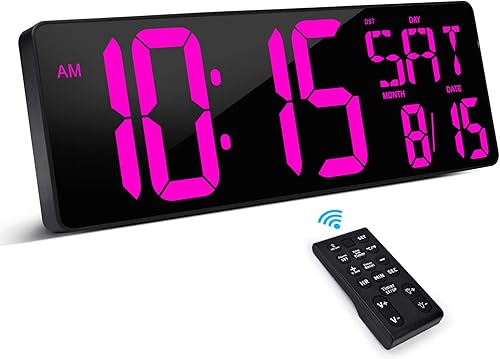 Miniatura 8 de XREXS Reloj de pared digital grande con control remoto, pantalla LED de 16.5 pulgadas, temporizador de cuenta arriba y abajo, brillo ajustable,