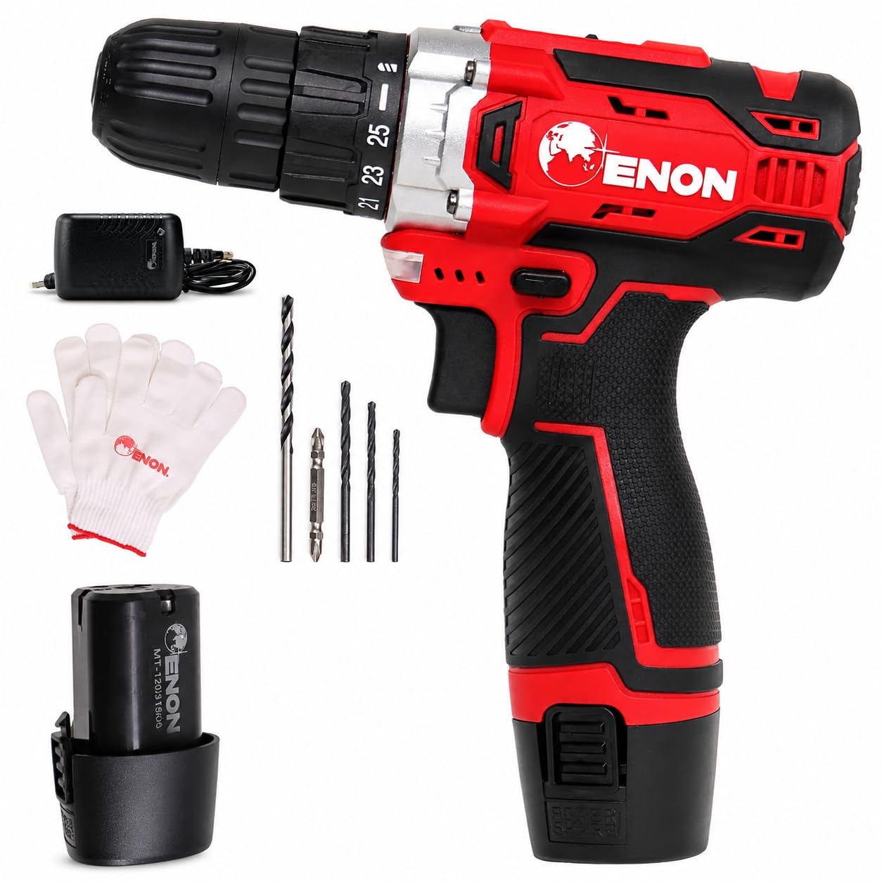 Enon 12V Cordless Drill Machine for Home Use, Compact Cordless Screw Driver, Powerful, 2 Speed, LED, 1500RPM,10mm Chuck, Reversible Switch, Drilling,1500mAh Battery with1 Battery-image-30