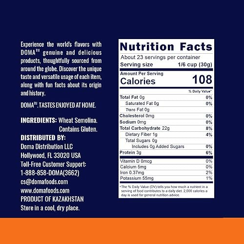Miniatura 2 de DOMA Harina de sémola 3.08 libras (2 x 1.54 libras)  Gruesa, ideal para masa de pizza de corteza fina, pasta, pan, pudín y gachas de avena