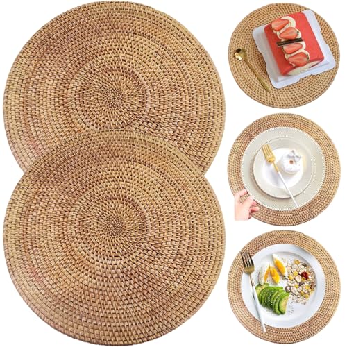Set de table en rotin anti-rayure protégeant votre table en bois - 2