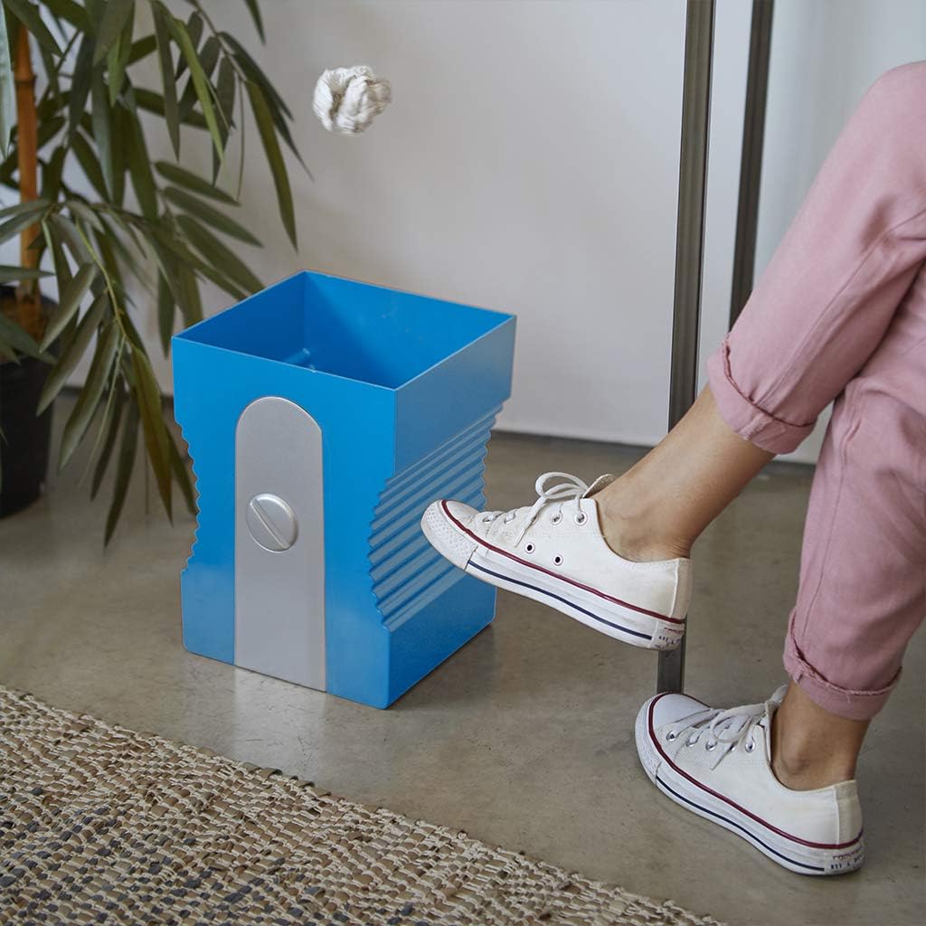 Balvi Wastebasket Sharpener Blue colour Trash shaped pencil sharpener Plastic ABS/PP 29cm