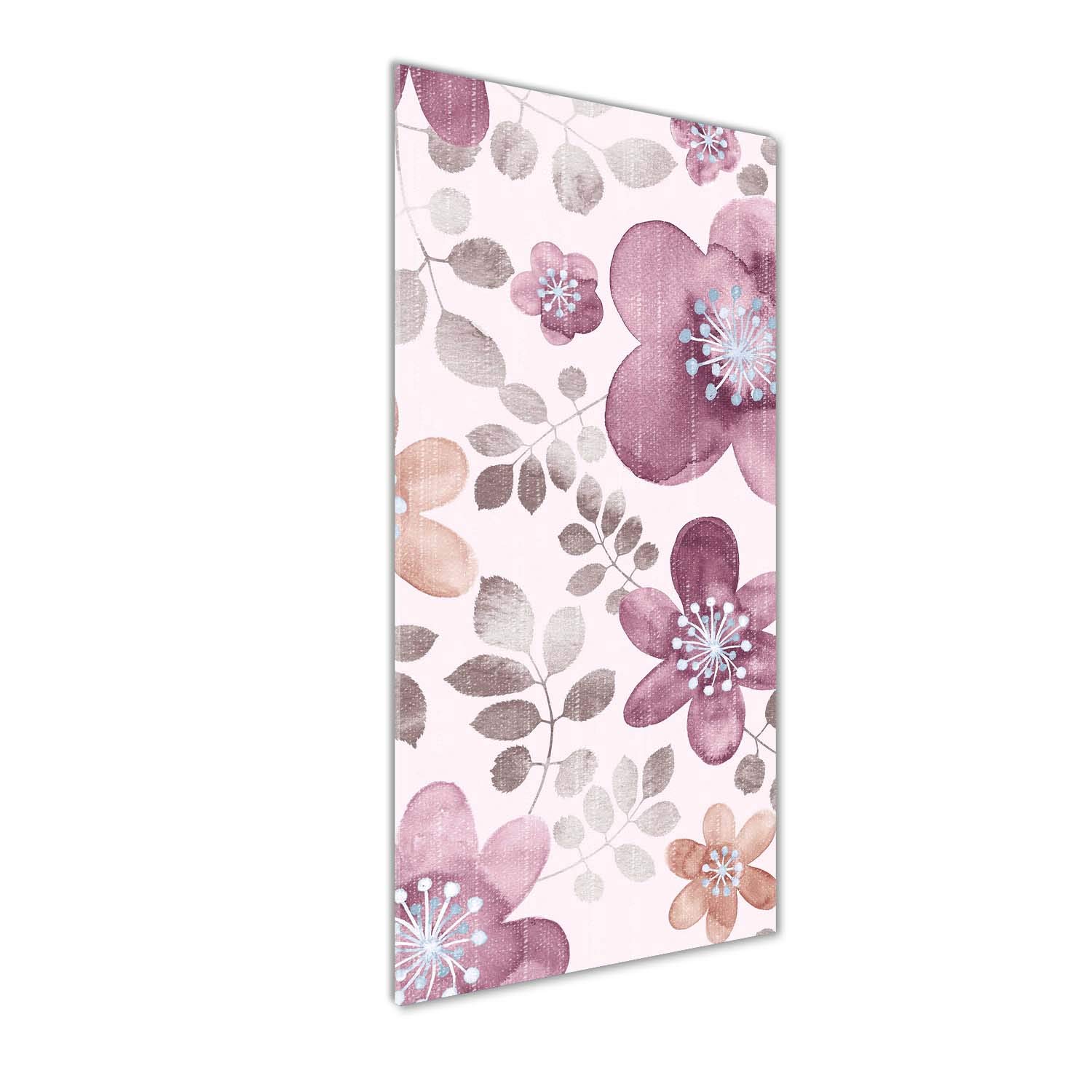 Image sur verre acrylique 50x125 déco mural incassable motif floral violet