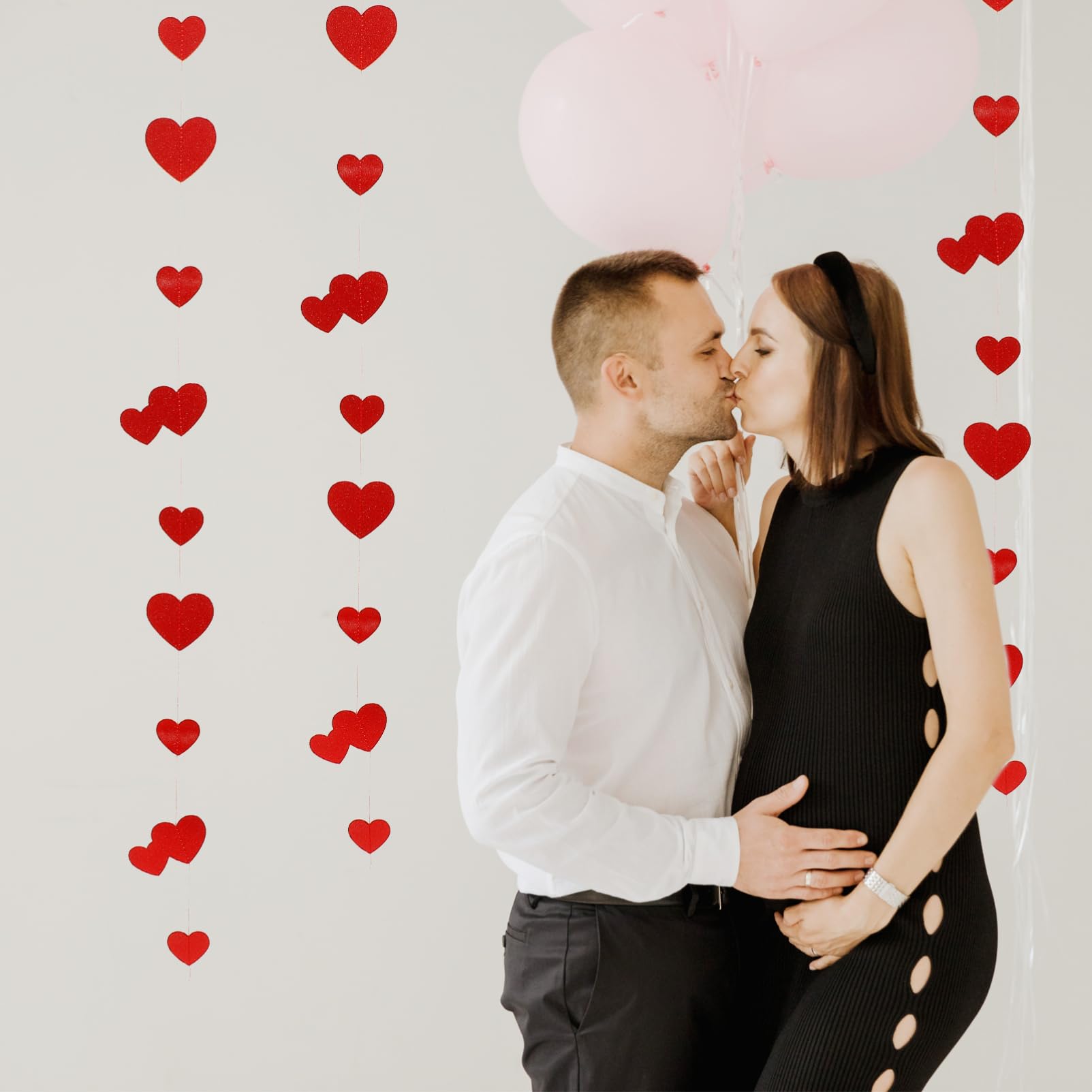 Abaodam Hängende Herzgirlande Aus Glitzer Für Valentinstag Teiliges Dekoration Für Hochzeiten Partys Und Zuhause Kreative Raumgestaltung Für Jeden Anlass