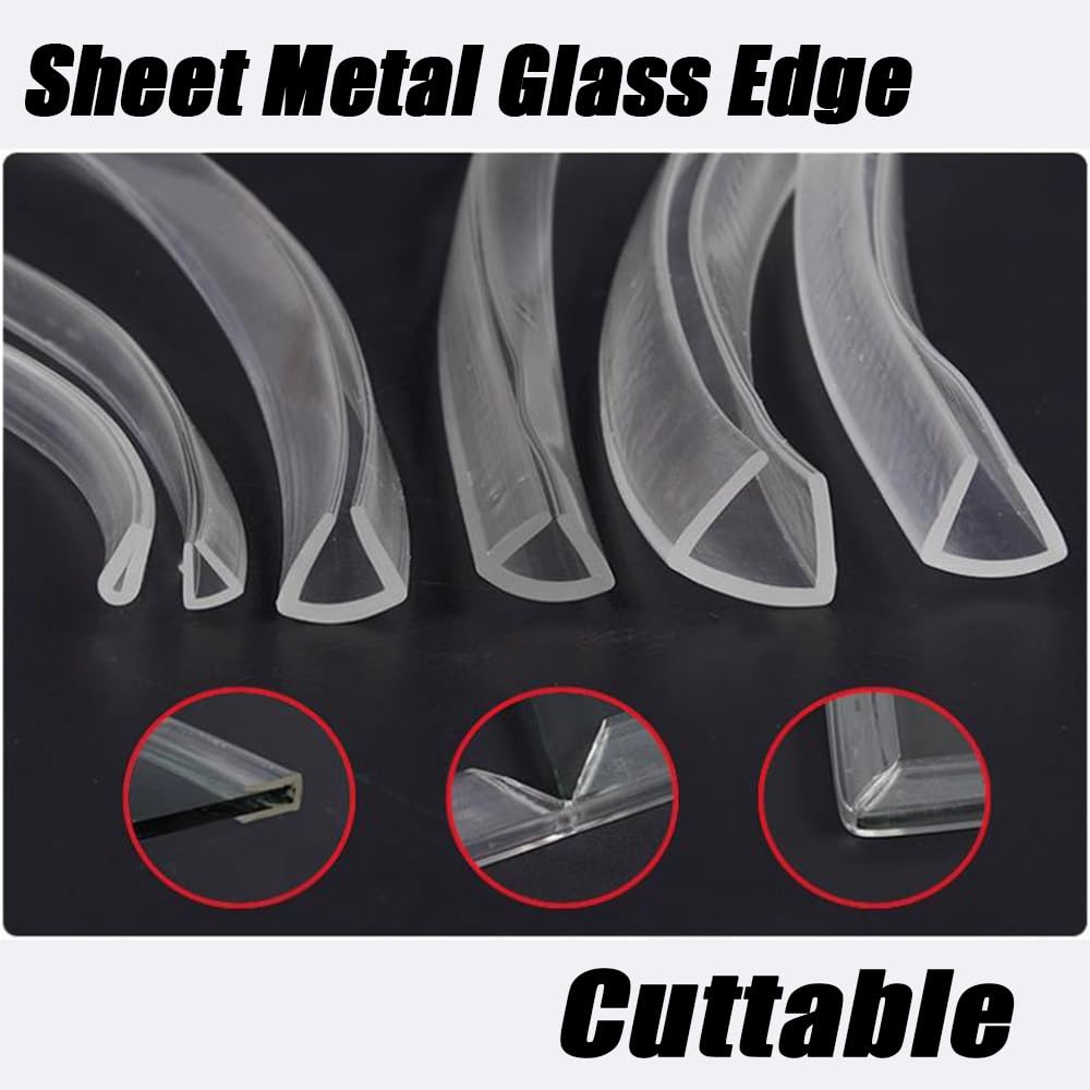 Bandes D'étanchéité Transparentes En Forme De U 3m Pour Tables En Verre, Bandes De Protection De Bord, Bande De Chant En Verre, Garniture De Bord De Canal De Placage Pour Armoire En Verre Trem