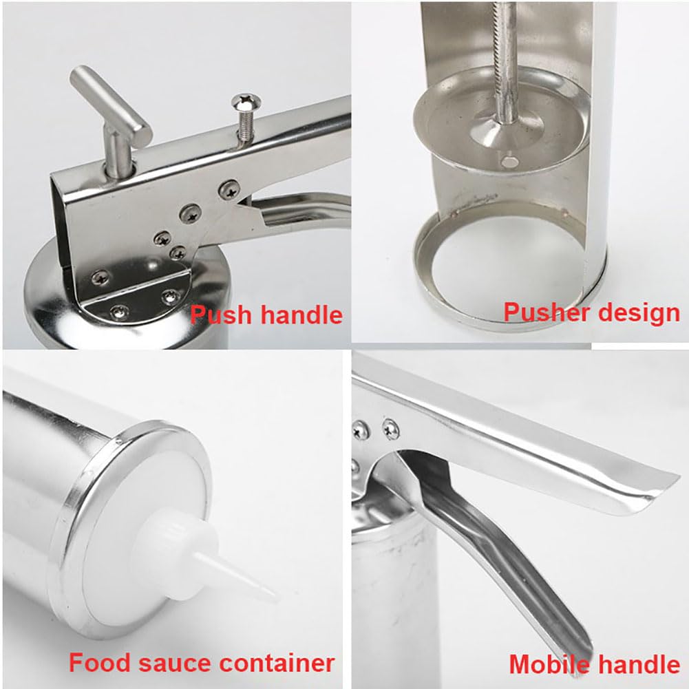 Distributore quantitativo per salse, in acciaio inox, per hamburger, marmellata, hamburger, salse, ketchup, per cucina, 650 ml