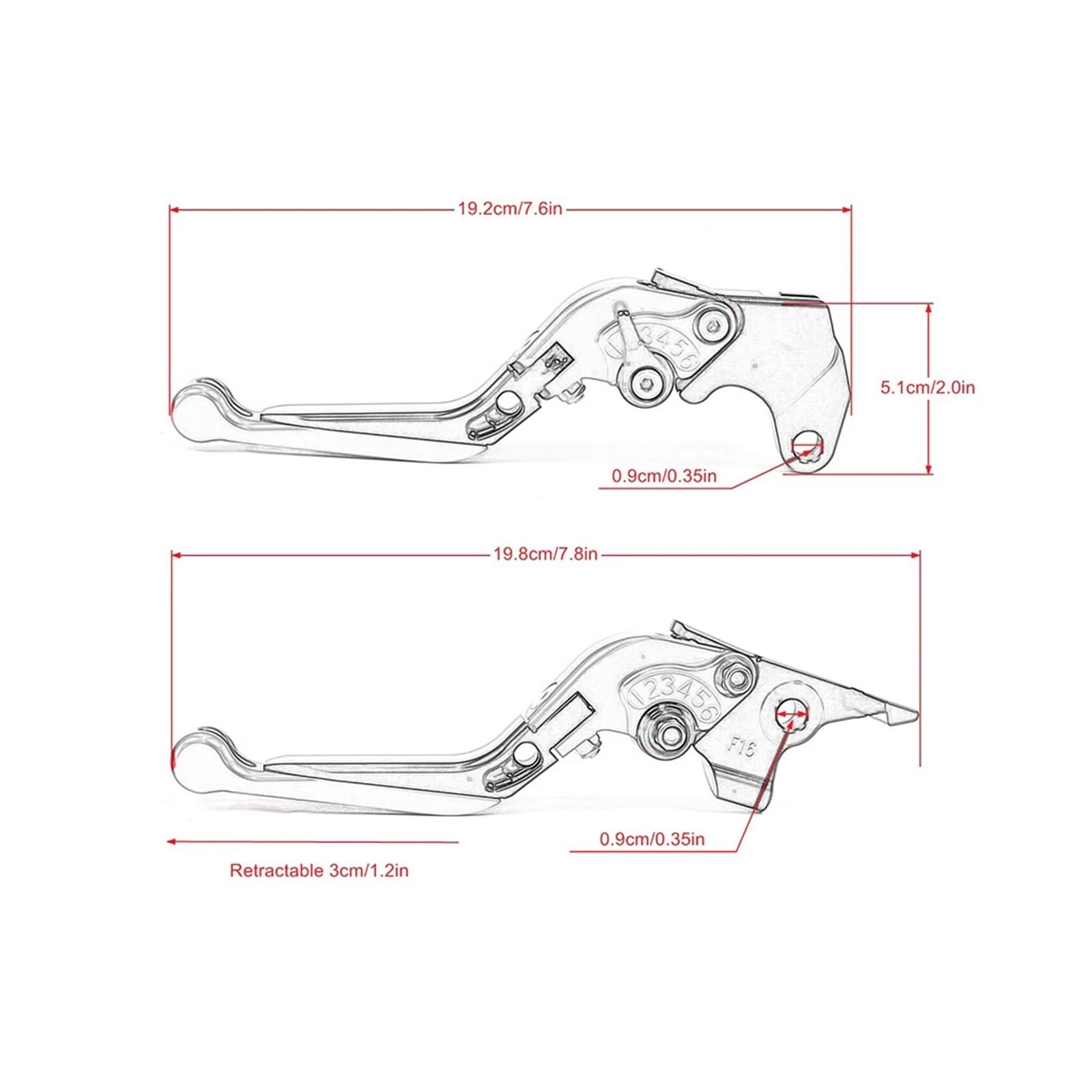 Moto Palanca Embrague Manija Accesorios De Motocicleta Palancas Embrague Freno Plegables Empuñaduras Manillar para Ya&maha YZF R3 YZFR3 2015-2020 Palanca Mango YZF-R3