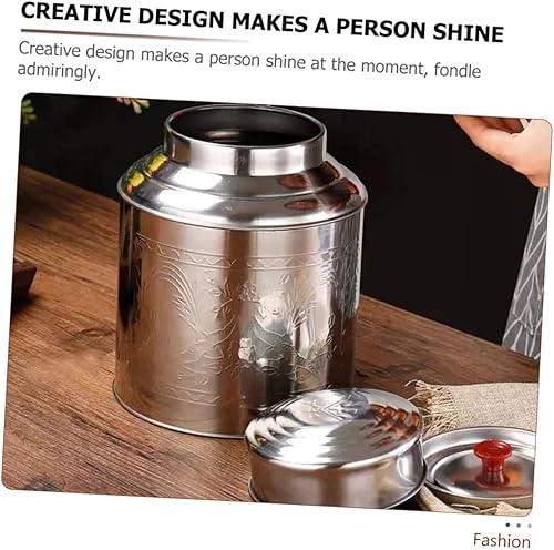 Miniatura 8 de Cabilock Recipiente de té de acero inoxidable para té, hojalata, recipiente de almacenamiento de alimentos para té suelto, café, grano, azúcar y sal